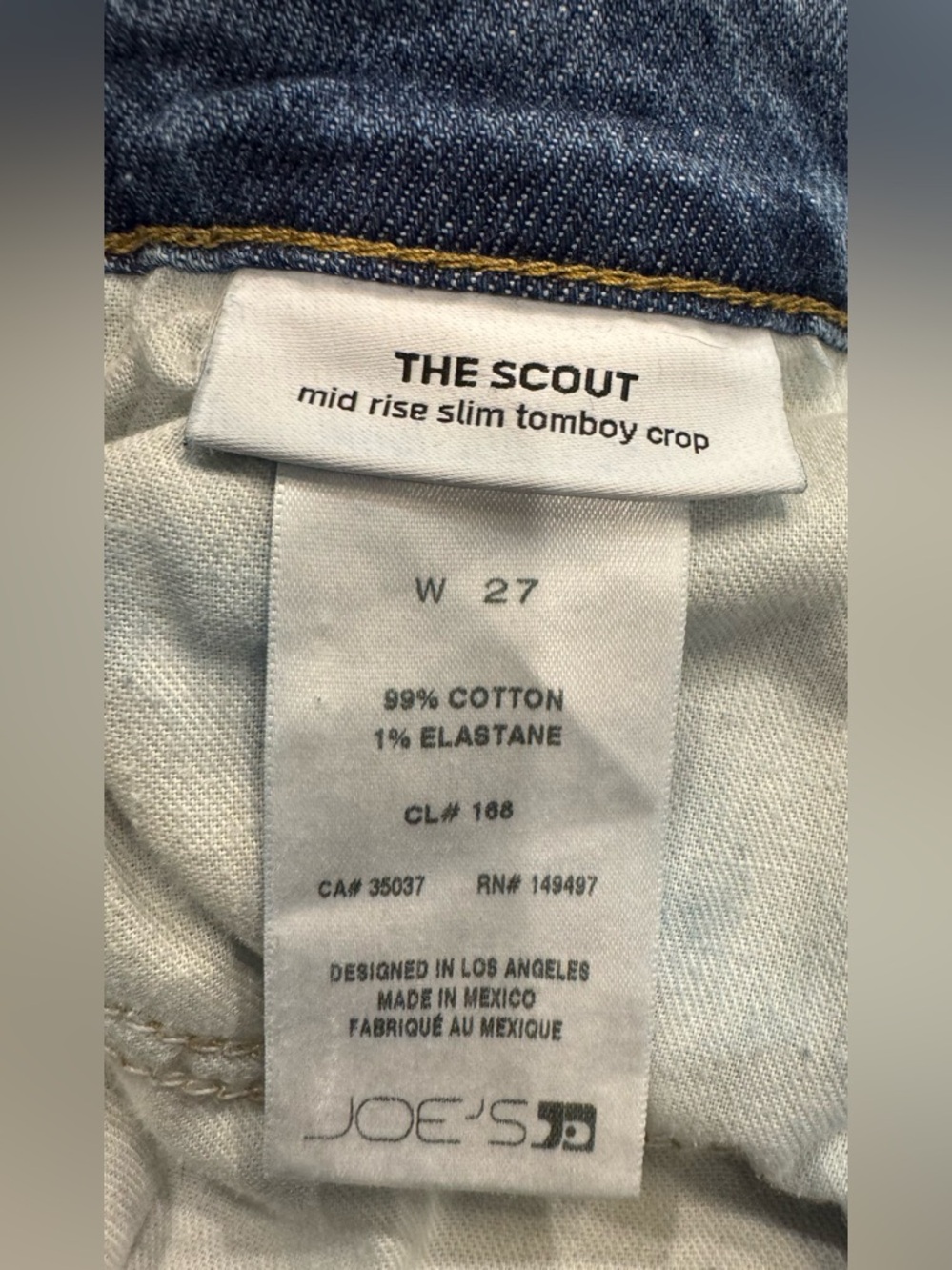 Joe's The Scout Distressed Ankle Mid Rise Slim Tomboy Crop Jeans Size 27 Denim - Picture 6 of 9